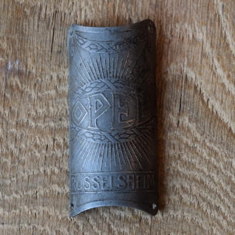 Steuerkopfschild Opel Rüsselsheim, 30er Jahre, Originalschild aus Sammlungsbestand 