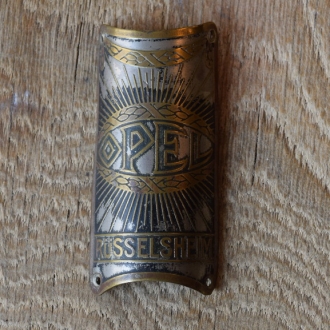 Steuerkopfschild Opel Rüsselsheim, 30er Jahre, Originalschild aus Sammlungsbestand 