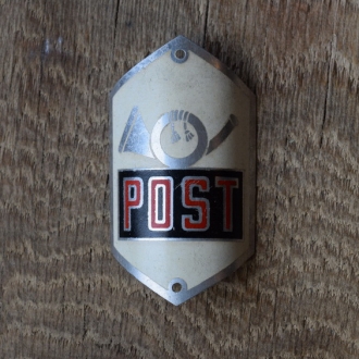 Steuerkopfschild Post, 50er Jahre, Originalschild aus Sammlungsbestand 
