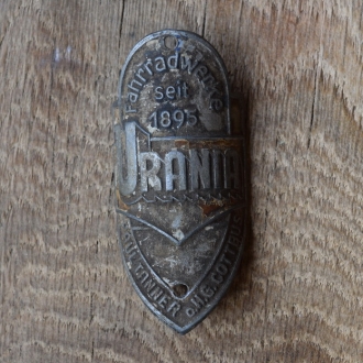 Steuerkopfschild Urania, 30er Jahre, Originalschild aus Sammlungsbestand 