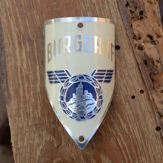 Steuerkopfschild BURGGRAF, Nürnberg, 30-50er Jahre, Originalschild aus Sammlungsbestand 