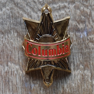 Steuerkopfschild Columbia, 50-60er Jahre, Originalschild aus Sammlungsbestand 