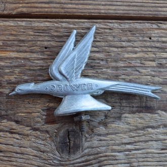 Schutzblechfigur H. DREWER BIELEFELD, Alu Druckguss, orig. Altbestand 30er Jahre, Zustand siehe Bild 