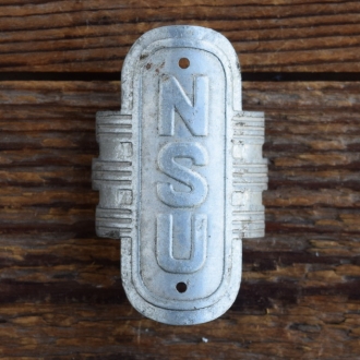 Steuerkopfschild NSU, 50er Jahre, Originalschild aus Sammlungsbestand 