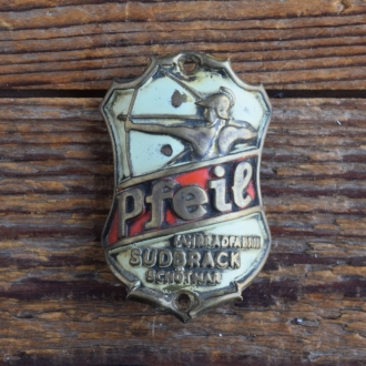 Steuerkopfschild PFEIL, 50er Jahre, Originalschild aus Sammlungsbestand 