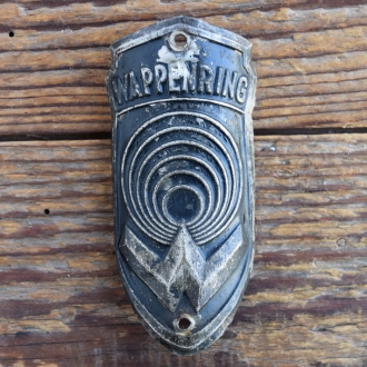 Steuerkopfschild WAPPENRING, 30er Jahre, Originalschild aus Sammlungsbestand 