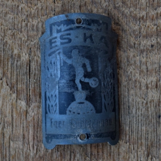 Steuerkopfschild ES-KA, 30er Jahre, Originalschild aus Sammlungsbestand 