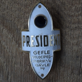 Steuerkopfschild PRESIDENT, 50er Jahre, Originalschild aus Sammlungsbestand 