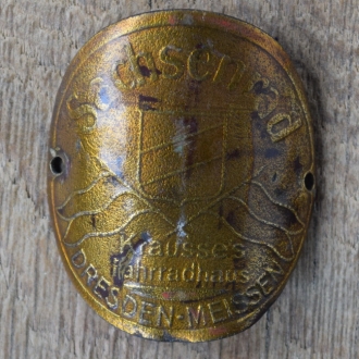 Steuerkopfschild SACHSENRAD, 30er Jahre, Originalschild aus Sammlungsbestand 
