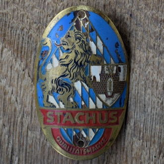 Steuerkopfschild STACHUS, 30er Jahre, Originalschild aus Sammlungsbestand 