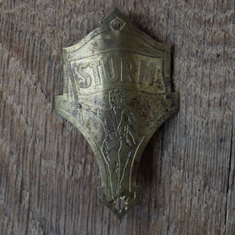 Steuerkopfschild STURM, 30er Jahre, Originalschild aus Sammlungsbestand 