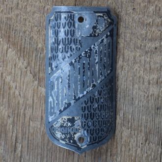 Steuerkopfschild STANDARD, 30er Jahre, Originalschild aus Sammlungsbestand 