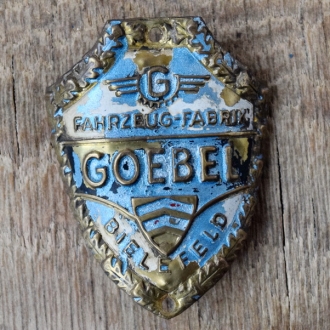 Steuerkopfschild GOEBEL, 50er Jahre, Originalschild aus Sammlungsbestand 