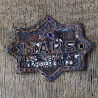 Steuerkopfschild MARS, 30er Jahre, Originalschild aus Sammlungsbestand 