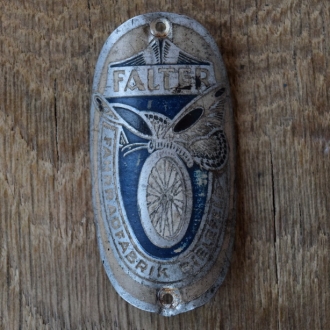 Steuerkopfschild FALTER, 30er Jahre, Originalschild aus Sammlungsbestand 