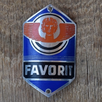 Steuerkopfschild FAVORIT, 50er Jahre, Originalschild aus Sammlungsbestand 