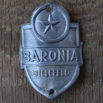 Steuerkopfschild BARONIA, 50er Jahre, Originalschild aus Sammlungsbestand 