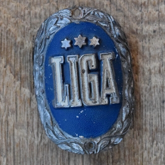 Steuerkopfschild LIGA, 50er Jahre, Originalschild aus Sammlungsbestand 