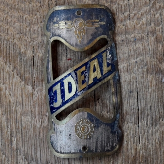 Steuerkopfschild IDEAL, 20er Jahre, Originalschild aus Sammlungsbestand 