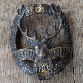 Steuerkopfschild JAGD RING, 50er Jahre, Originalschild aus Sammlungsbestand 