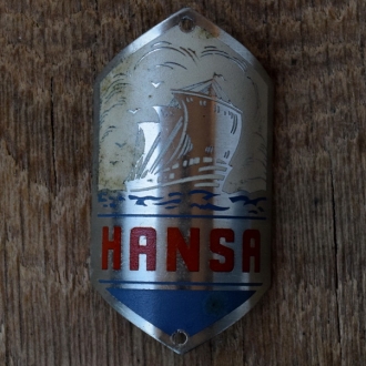Steuerkopfschild HANSA, 50er Jahre, Originalschild aus Sammlungsbestand 