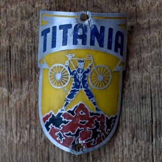 Steuerkopfschild TITANIA, 50er Jahre, Originalschild aus Sammlungsbestand 
