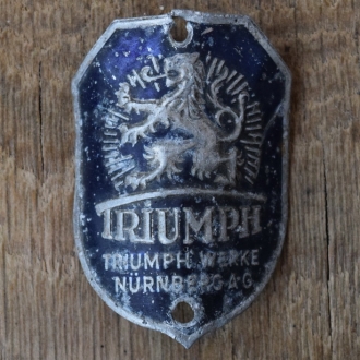 Steuerkopfschild TRIUMPH, 30er Jahre, Originalschild aus Sammlungsbestand 