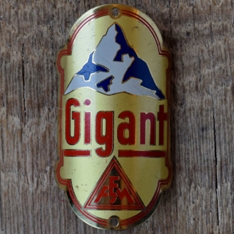 Steuerkopfschild GIGANT, 50er Jahre, Originalschild aus Sammlungsbestand 