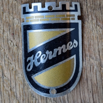 Steuerkopfschild HERMES, 50er Jahre, Originalschild aus Sammlungsbestand 
