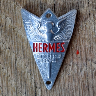 Steuerkopfschild HERMES, 50er Jahre, Originalschild aus Sammlungsbestand 