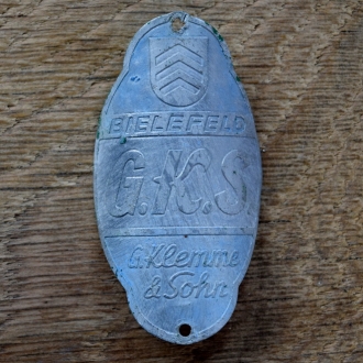 Steuerkopfschild G.K.S., 50er Jahre, Originalschild aus Sammlungsbestand 