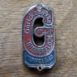 Steuerkopfschild GÖRICKEWERKE, 50er Jahre, Originalschild aus Sammlungsbestand 