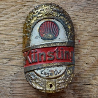 Steuerkopfschild KÜNSTING, 50er Jahre, Originalschild aus Sammlungsbestand 