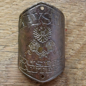 Steuerkopfschild KAYSER, 30er Jahre, Originalschild aus Sammlungsbestand 