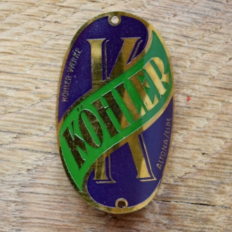 Steuerkopfschild KÖHLER, 50er Jahre, Originalschild aus Sammlungsbestand 