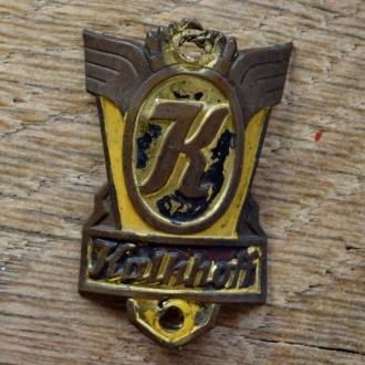 Steuerkopfschild KALKHOFF, 50er Jahre, Originalschild aus Sammlungsbestand 