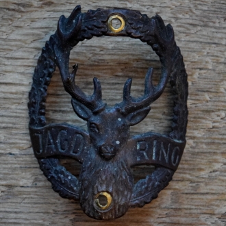 Steuerkopfschild JAGD RING, 50er Jahre, Originalschild aus Sammlungsbestand 