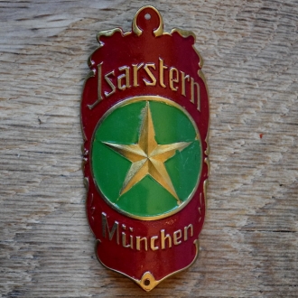 Steuerkopfschild ISARSTERN, 30er Jahre, Originalschild aus Sammlungsbestand 