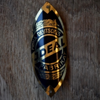 Steuerkopfschild IDEAL, 30er Jahre, Originalschild aus Sammlungsbestand 