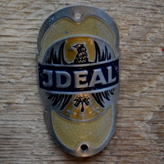 Steuerkopfschild IDEAL, 50er Jahre, Originalschild aus Sammlungsbestand 