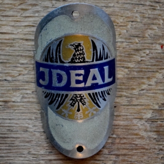 Steuerkopfschild IDEAL, 50er Jahre, Originalschild aus Sammlungsbestand 