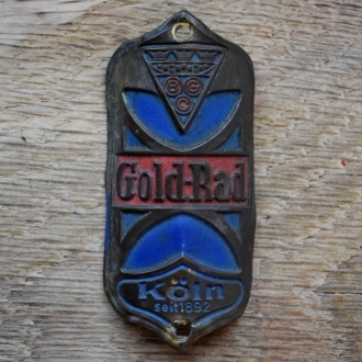Steuerkopfschild GOLD-RAD, 50er Jahre, Originalschild aus Sammlungsbestand 