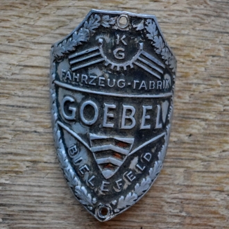 Steuerkopfschild GOEBEL, 50er Jahre, Originalschild aus Sammlungsbestand 