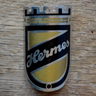 Steuerkopfschild HERMES, 50er Jahre, Originalschild aus Sammlungsbestand 