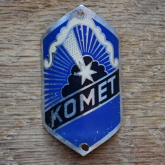 Steuerkopfschild KOMET, 50er Jahre, Originalschild aus Sammlungsbestand 