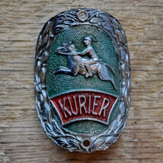 Steuerkopfschild KURIER, 30er Jahre, Originalschild aus Sammlungsbestand 