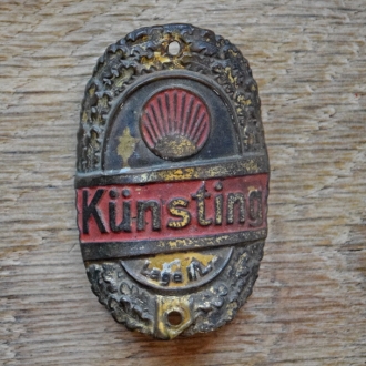 Steuerkopfschild KÜNSTING, 50er Jahre, Originalschild aus Sammlungsbestand 