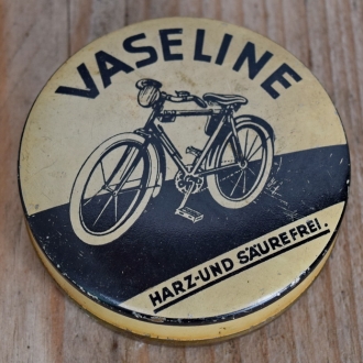 Blechdose " VASELINE" orig. 30 er Jahre, 72 x 25 mm, mit Restfett 