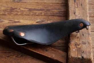 Sattel BROOKS Professional, für Rennrad, Leder, schwarz, Gestell verchromt, original 70er/80er Jahre, gebr. 