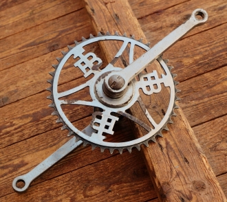 Tretlager BISMARCK für Tourenrad, orig. 30er-50er J., verchromt, Glockenlager, gebr. 